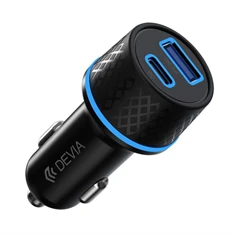 Devia ST354663 30W+QC 3.0 USB + Type-C szivargyújtó töltő