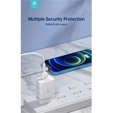 Devia ST361395 5V/2.4A Smart 2xUSB Hálózati töltő adapter + 1 m Lightning kábel