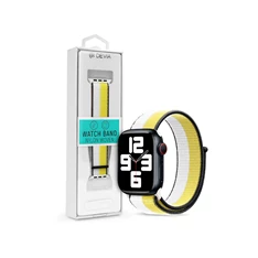 Devia ST364655 Apple Watch 38/40/41mm fehér/sárga szövet sport szíj