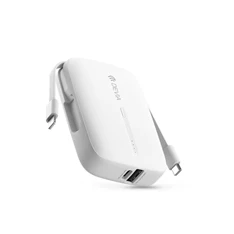 Devia ST387555 Kintone Series 10000mAh fehér USB+Type-C powerbank + Type-C/Lightning kábel Devia ST387555 Kintone Series 10000mAh fehér USB+Type-C powerbank + Type-C/Lightning kábel