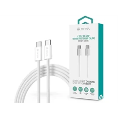 Devia ST399381 Smart Series 60W PD Type-C/Type-C fehér 1m adat-és töltőkábel