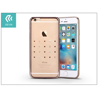 Devia ST976187 Apple iPhone 6 Plus/6S Plus hátlap kristály díszitéssel - Devia Crystal Love - champagne arany