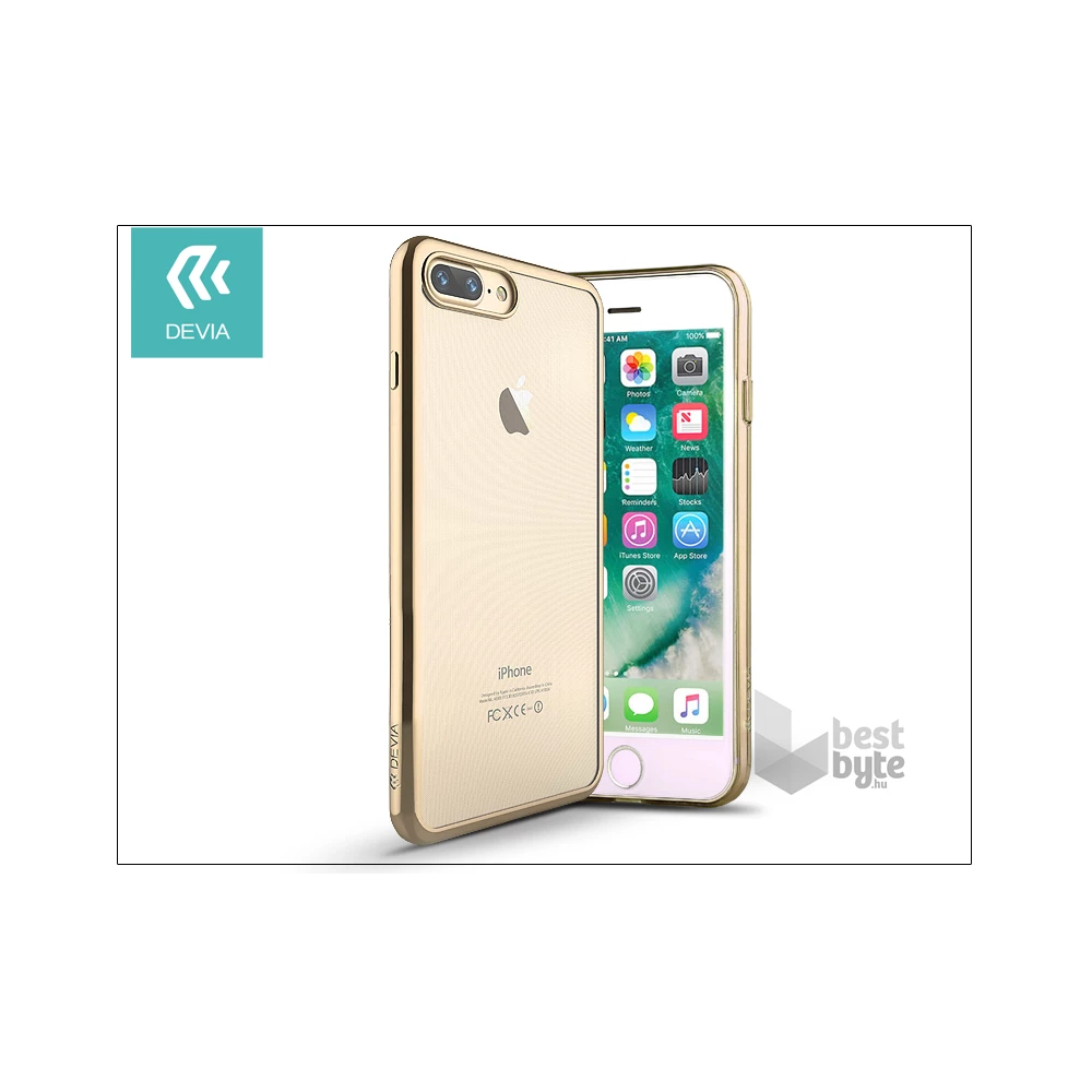 Devia ST992682 GLITTER SOFT iPhone 7+ pezsgőarany hátlap