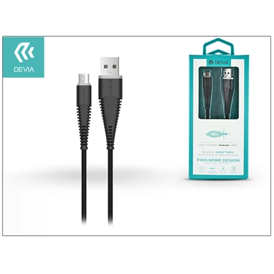 Devia ST993597 Fish1 fekete micro USB adat- és töltőkábel