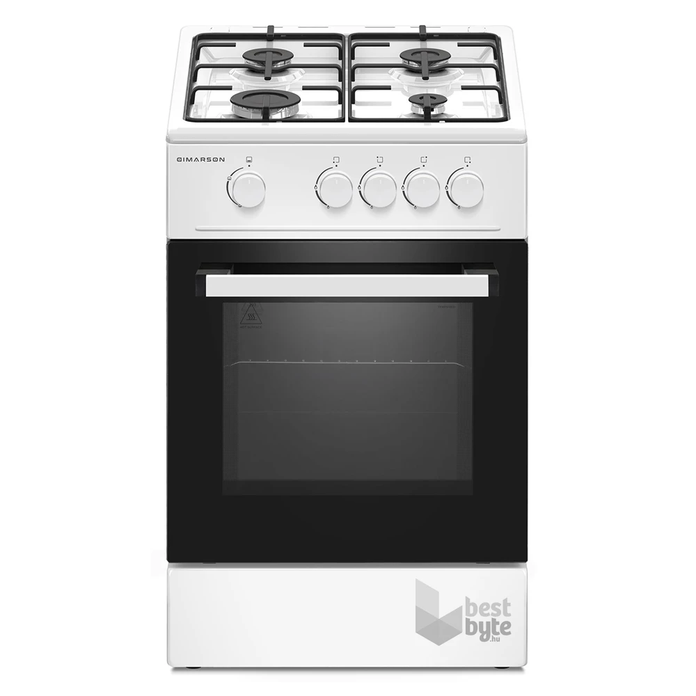 Dimarson DM-TG-5540 fehér, szabadonálló, gáz, főzőzóna: 4, sütő:60L, tűzhely