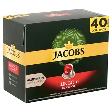 Douwe Egberts Jacobs Lungo 6 Classico Nespresso kompatibilis 40 db kávékapszula