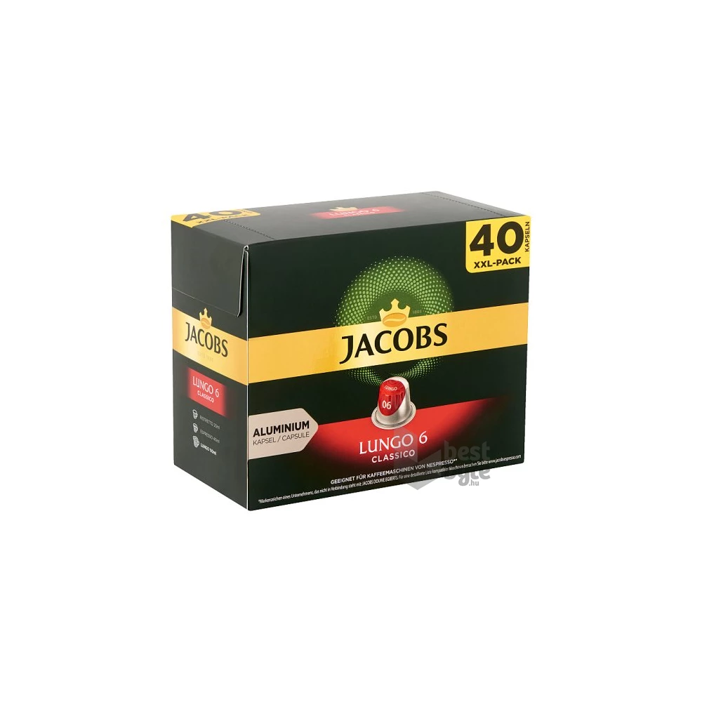 Douwe Egberts Jacobs Lungo 6 Classico Nespresso kompatibilis 40 db kávékapszula