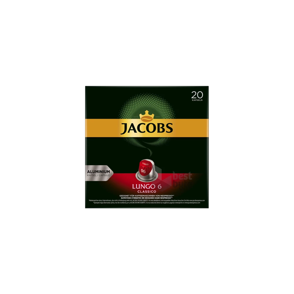 Douwe Egberts Jacobs Lungo Classico Nespresso kompatibilis 20 db kávékapszula