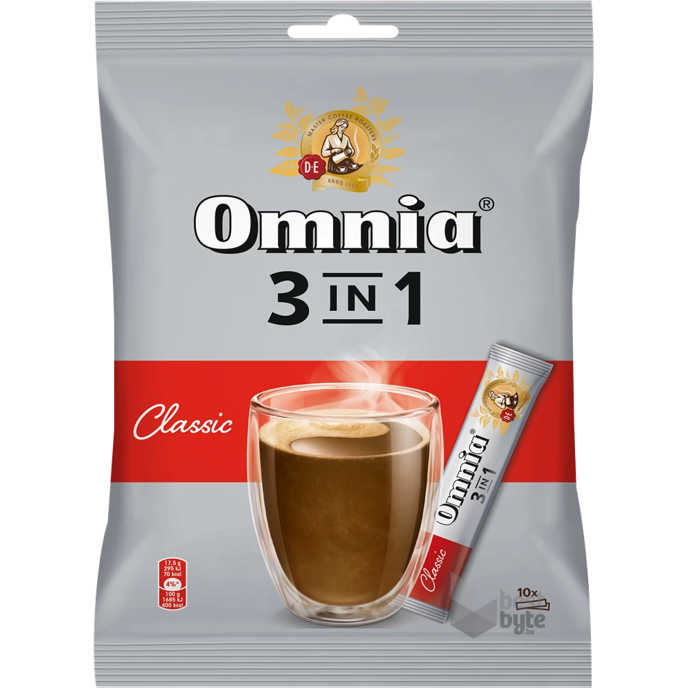 Douwe Egberts Omnia Classic 3in1 10x17,5g instant kávékeverék csomag