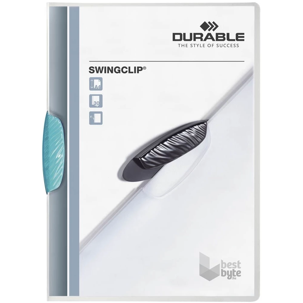 Durable Swingclip A4 30 lapos világos kék clip-mappa