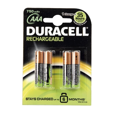 Duracell AAA 750mAh előtöltött mikro ceruza akku 4db/ bliszter