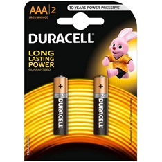 Duracell Basic AAA (LR03) alkáli mikro ceruza elem 2db/bliszter