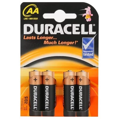 Duracell Basic AA (LR6) alkáli ceruza elem 4db/bliszter