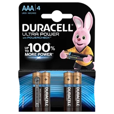 Duracell UltraPower AAA (LR03) alkáli mikro ceruza elem 4db/bliszter