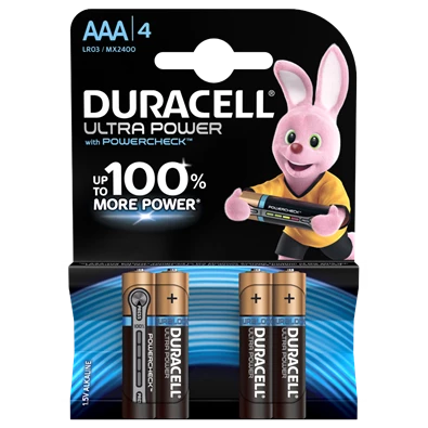 Duracell UltraPower AAA (LR03) alkáli mikro ceruza elem 4db/bliszter
