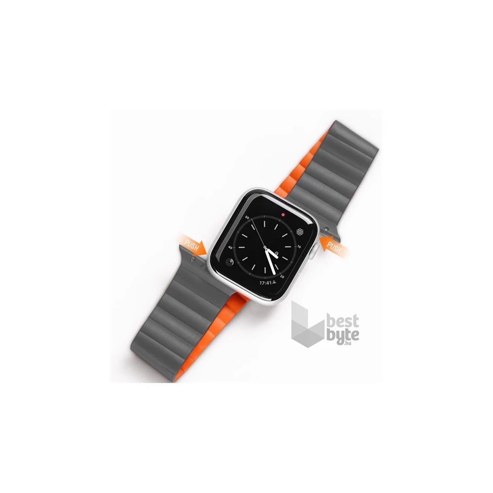 Dux Ducis GP-122526 Apple Watch Series SE 2 40mm / Series 9 41mm / Series 8 41mm szürke/narancs szilikon óraszíj