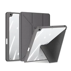 Dux Ducis GP-132372 iPad 10.2 (2021) / iPad 10.2 (2020) / iPad 10.2 (2019) szürke bőr hatású oldalra nyíló tok