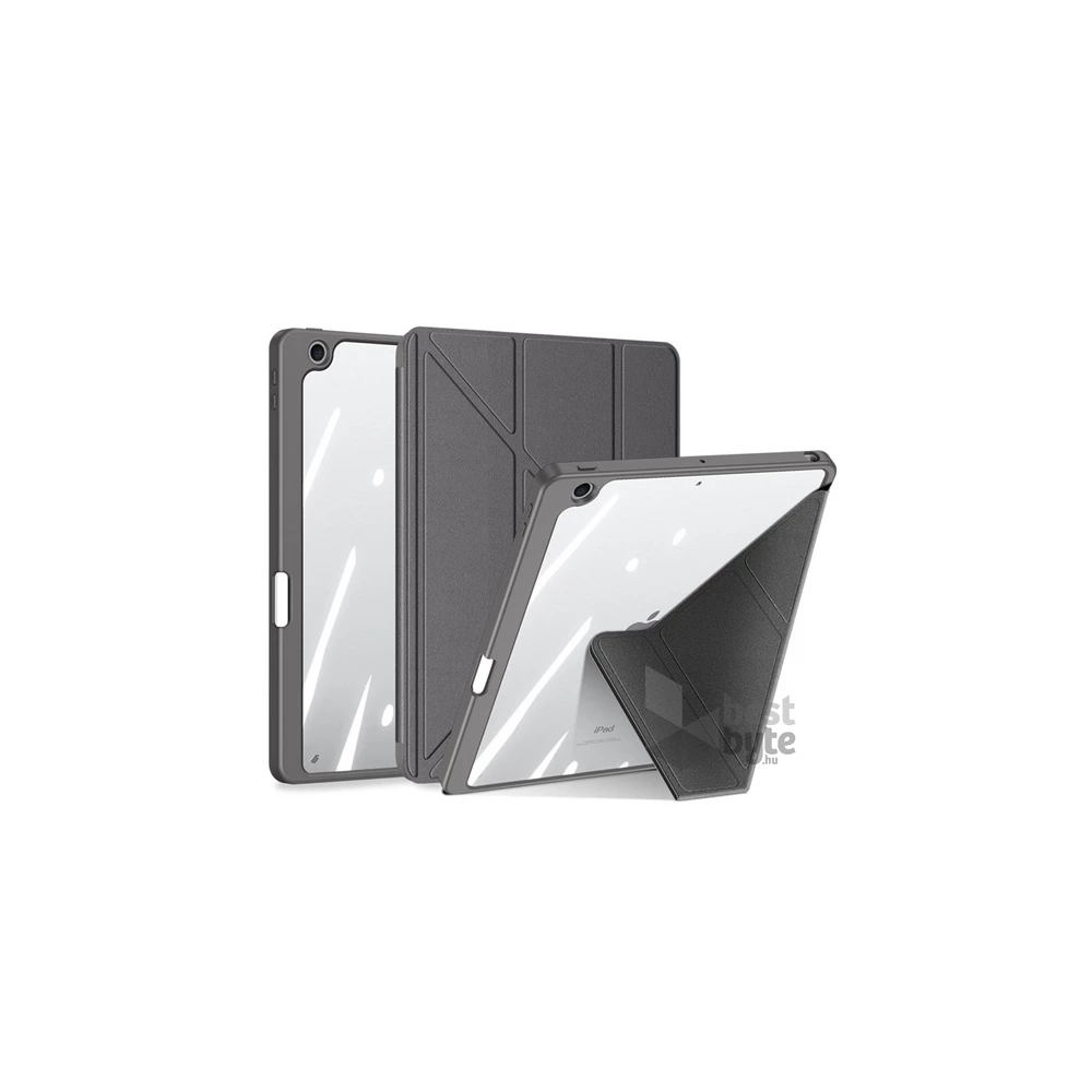 Dux Ducis GP-132372 iPad 10.2 (2021) / iPad 10.2 (2020) / iPad 10.2 (2019) szürke bőr hatású oldalra nyíló tok