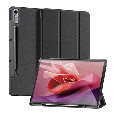 Dux Ducis GP-149358 Lenovo Tab P12 (TB370) fekete bőr hatású oldalra nyíló tok