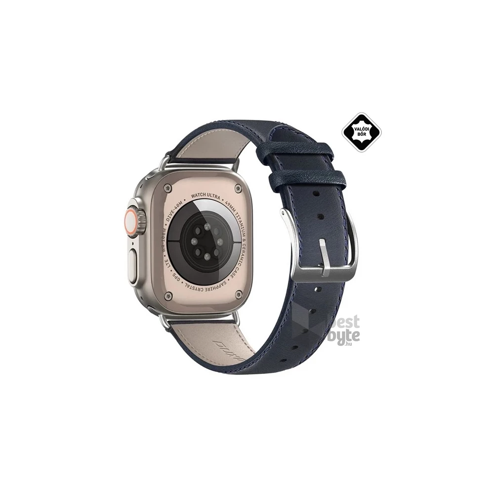Dux Ducis GP-149593 Apple Watch Series 9 41mm / Watch Series 8 41mm / Watch Series 7 41mm sötétkék bőr óraszíj
