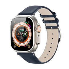 Dux Ducis GP-149593 Apple Watch Series 9 41mm / Watch Series 8 41mm / Watch Series 7 41mm sötétkék bőr óraszíj