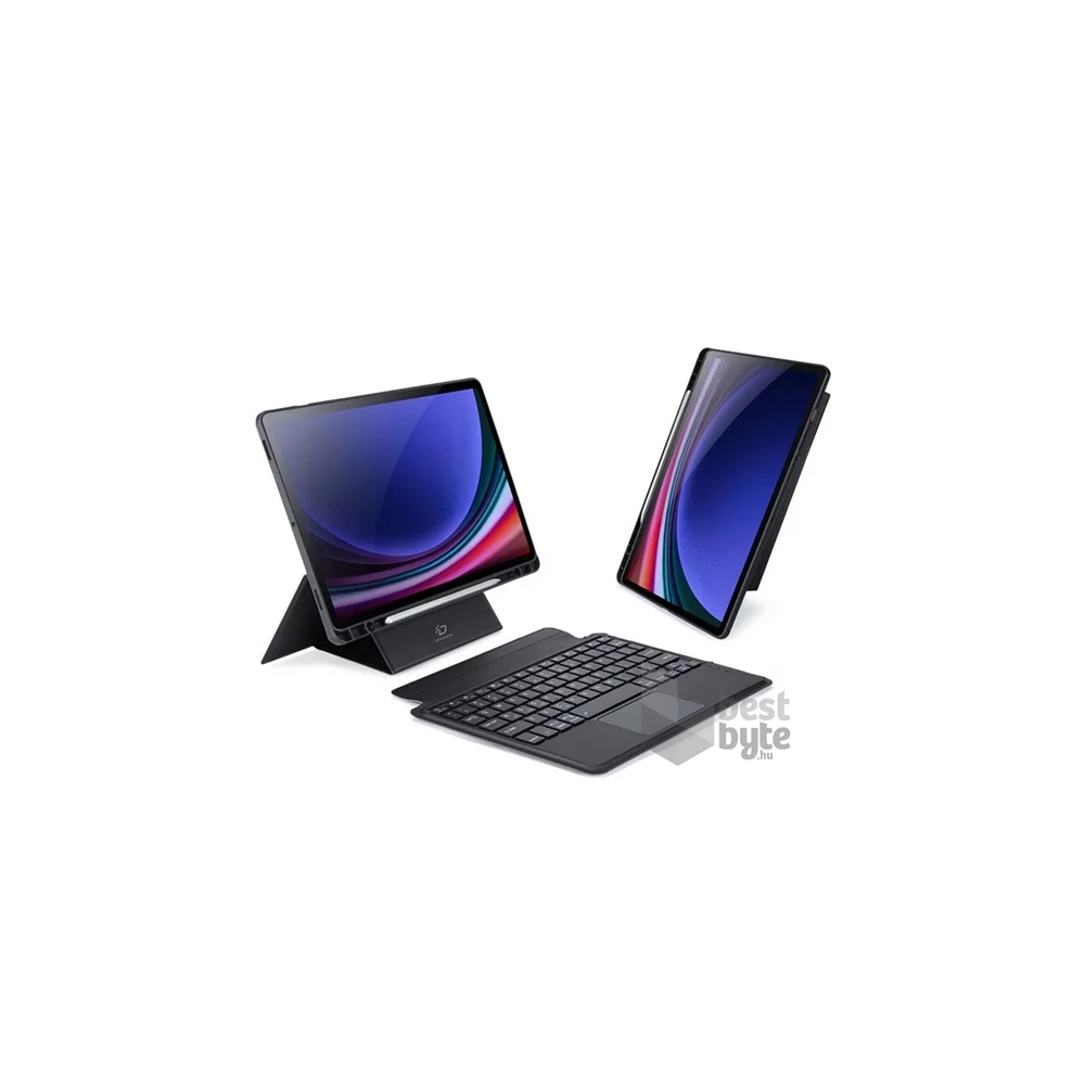Dux Ducis GP-154698 Galaxy Tab S9 LTE (SM-X716) / Tab S9 WIFI (SM-X710) fekete bőr hatású billentyűzetes tok