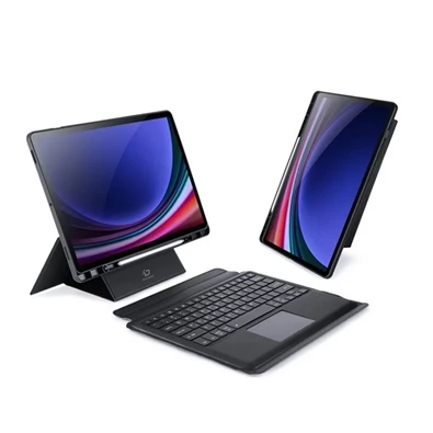 Dux Ducis GP-154699 Galaxy Tab S9 Plus LTE (SM-X816) / WIFI (SM-X810) fekete bőr hatású billentyűzetes tok