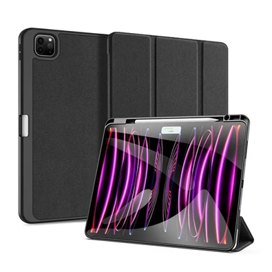 Dux Ducis GP-157393 iPad Pro 13 (2024) fekete bőr hatású oldalra nyíló tok