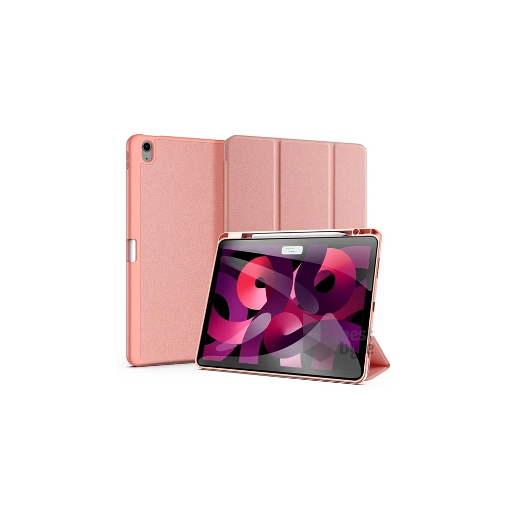Dux Ducis GP-157396 iPad Air 13 (2024) rózsaszín bőr hatású oldalra nyíló tok
