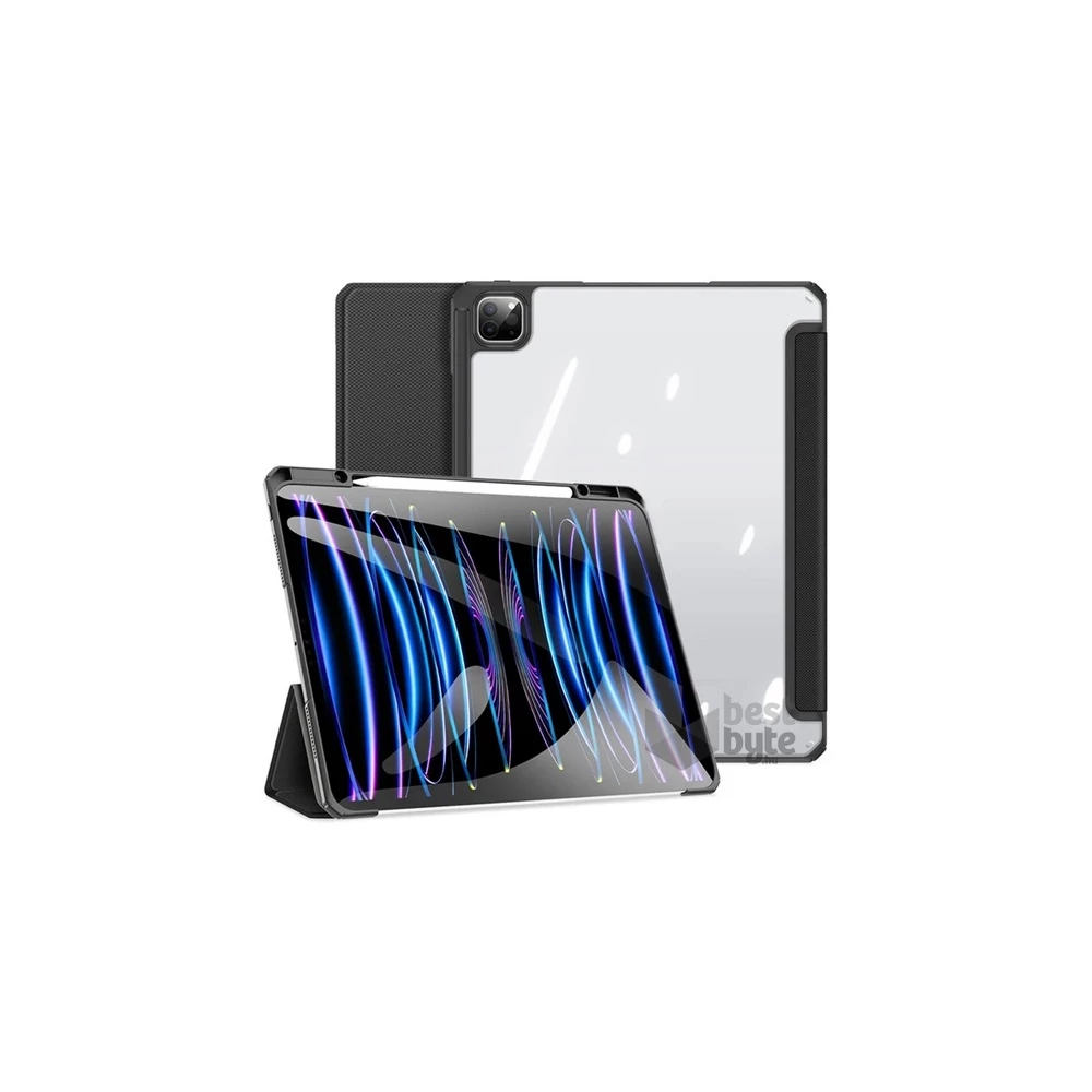 Dux Ducis GP-157405 iPad Pro 13 (2024) fekete bőr hatású oldalra nyíló tok