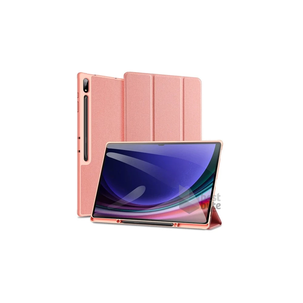 Dux Ducis GP-162914 Galaxy Tab S9 Ultra LTE / WIFI / S8 Ultra LTE rózsaszín bőr hatású oldalra nyíló tok