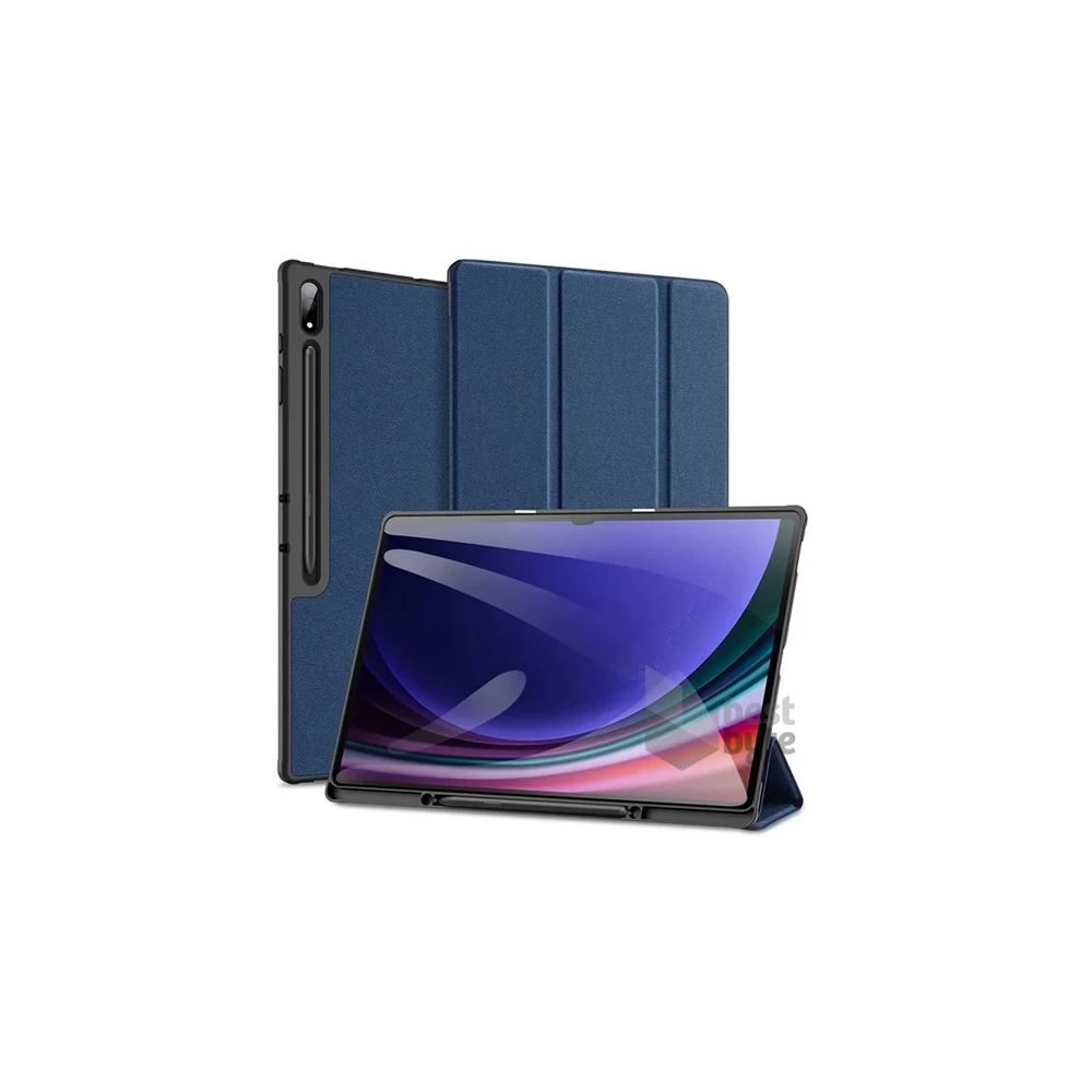 Dux Ducis GP-162917 Galaxy Tab S9 Ultra WIFI / LTE / S8 Ultra LTE sötétkék bőr hatású oldalra nyíló tok
