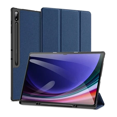 Dux Ducis GP-162917 Galaxy Tab S9 Ultra WIFI / LTE / S8 Ultra LTE sötétkék bőr hatású oldalra nyíló tok