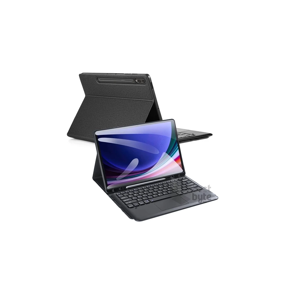 Dux Ducis GP-162928 Galaxy Tab S10 Plus LTE (SM-X826B) / WIFI (SM-X820) fekete bőr hatású billentyűzetes tok