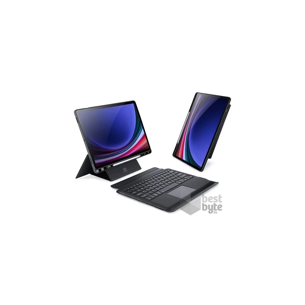 Dux Ducis GP-162930 Galaxy Tab S10 Plus LTE (SM-X826B) / WIFI (SM-X820) fekete bőr hatású billentyűzetes tok