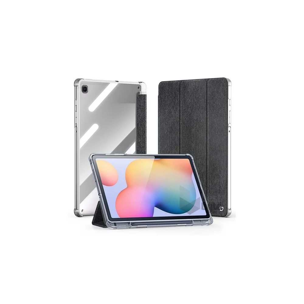 Dux Ducis GP-162932 Galaxy Tab S6 Lite 10.4 2024 LTE (SM-P625) / WIFI (SM-P620) fekete textil hatású oldalra nyíló tok
