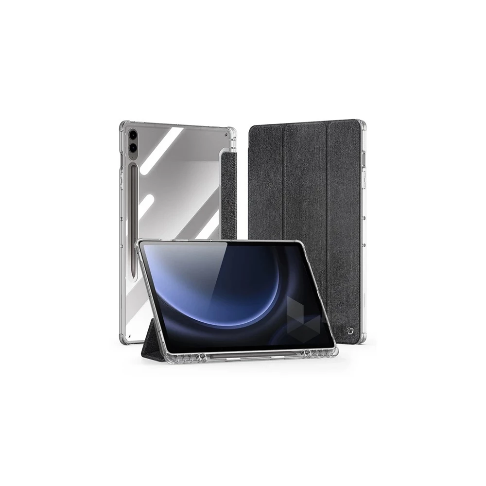 Dux Ducis GP-162933 Galaxy Tab S9 Plus LTE / WIFI / Tab S9 FE Plus LTE fekete textil hatású oldalra nyíló tok