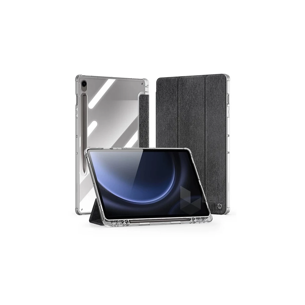 Dux Ducis GP-162934 Galaxy Tab S9 LTE (SM-X716) / WIFI (SM-X710) / FE (SM-X516) fekete textil hatású oldalra nyíló tok