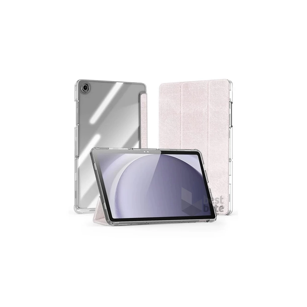 Dux Ducis GP-162943 Galaxy Tab A9 Plus WIFI (SM-X210) / 5G (SM-X216) rózsaszín textil hatású oldalra nyíló tok