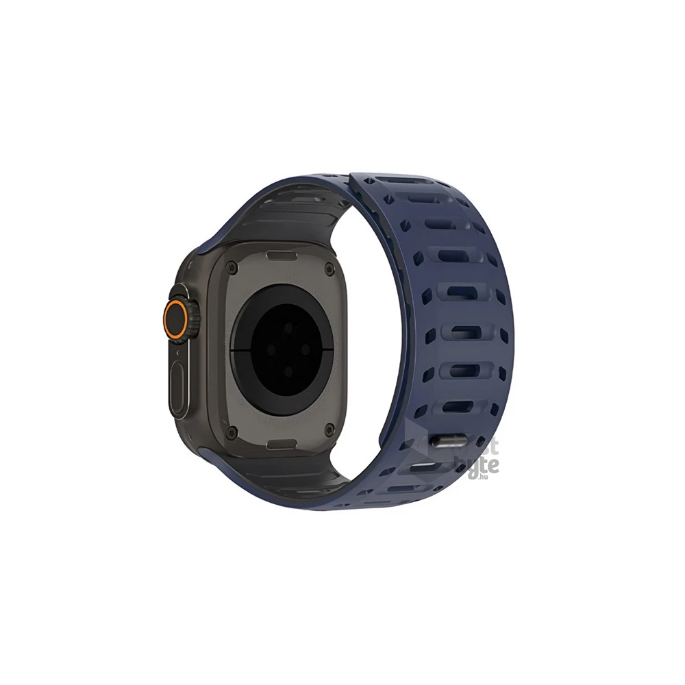 Dux Ducis GP-164439 Watch Series 5 44mm / 4 44mm / 3 42mm sötétkék/fekete szilikon óraszíj