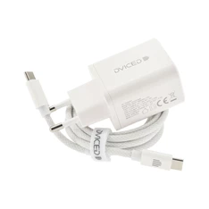 Dviced DV221008 35W USB/Type-C GaN fehér hálózati töltő + Type-C kábel