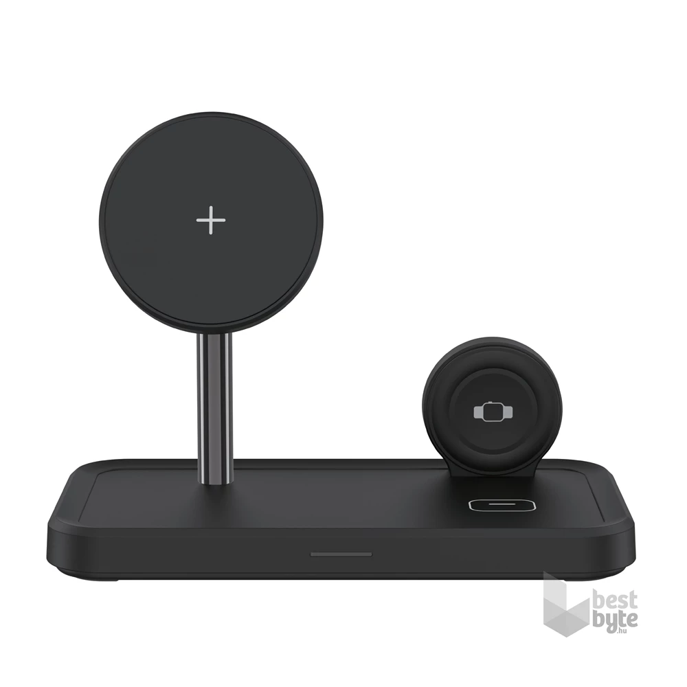 Dviced DV230005 15W 3in1 fekete vezeték nélküli töltő állomás + adapter & kábel