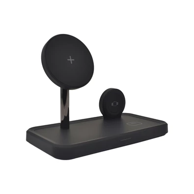 Dviced DV230005 15W 3in1 fekete vezeték nélküli töltő állomás + adapter & kábel