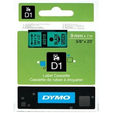 Dymo D1 9mmx7m fekete/zöld feliratozógép szalag