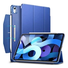 ESR GP-133966 iPad Air 2020 (Air 4) / iPad Pro 11 (2018) / iPad Air 11 (2024) sötétkék bőr hatású oldalra nyíló tok