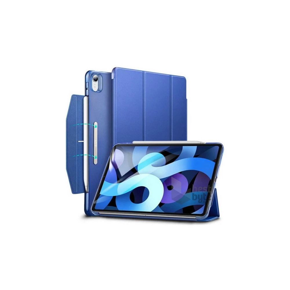 ESR GP-133966 iPad Air 2020 (Air 4) / iPad Pro 11 (2018) / iPad Air 11 (2024) sötétkék bőr hatású oldalra nyíló tok