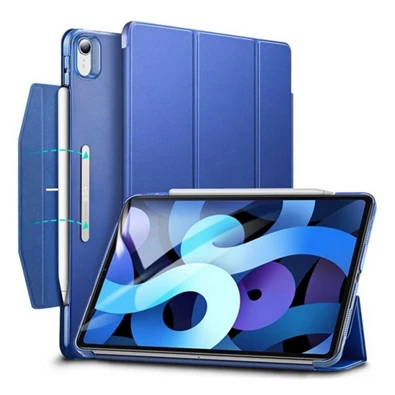 ESR GP-133966 iPad Air 2020 (Air 4) / iPad Pro 11 (2018) / iPad Air 11 (2024) sötétkék bőr hatású oldalra nyíló tok