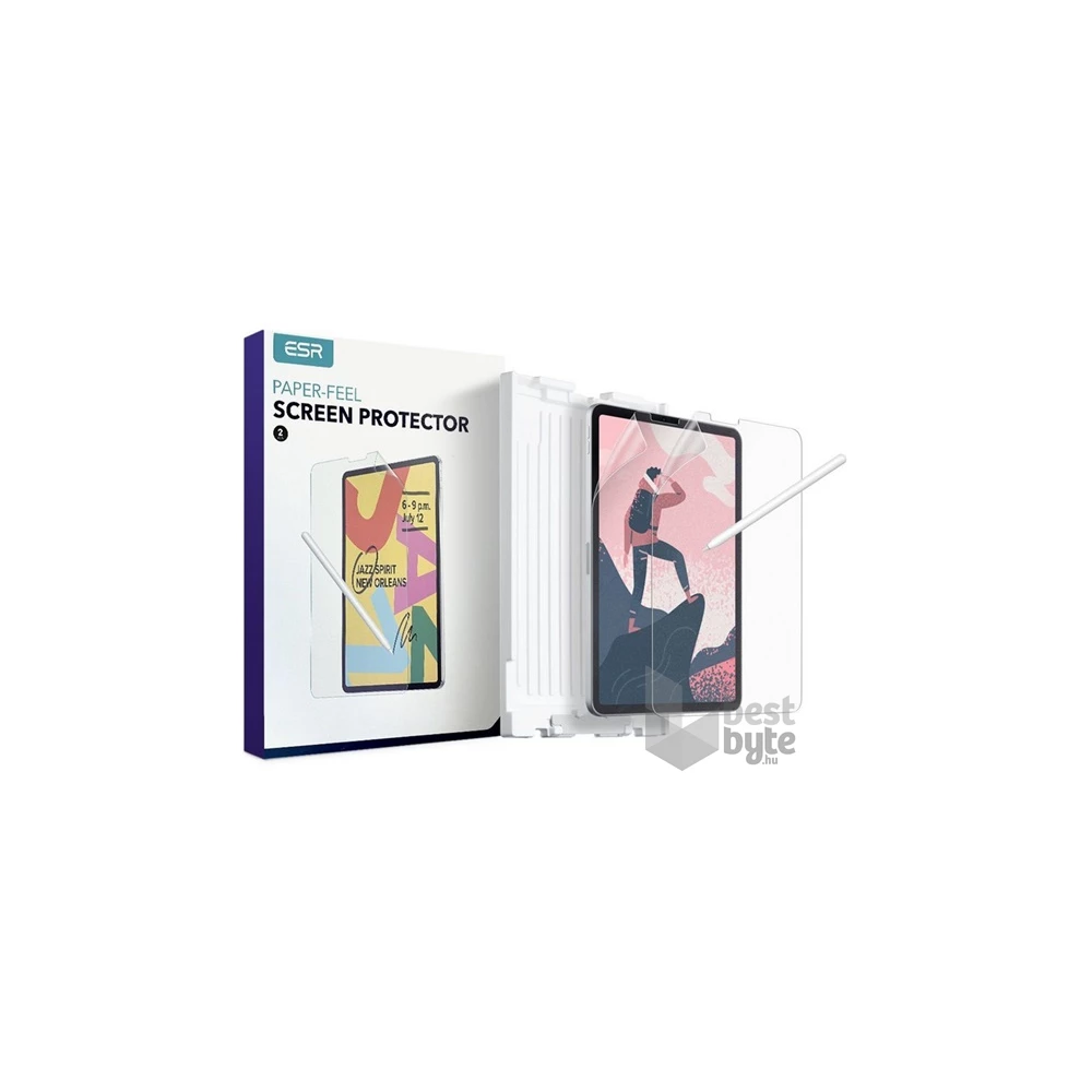 ESR GP-158038 2db iPad Pro 11 (2022) / iPad Pro 11 (2021) / iPad Pro 11 (2020) papír hatású kijelzővédő + segédkeret