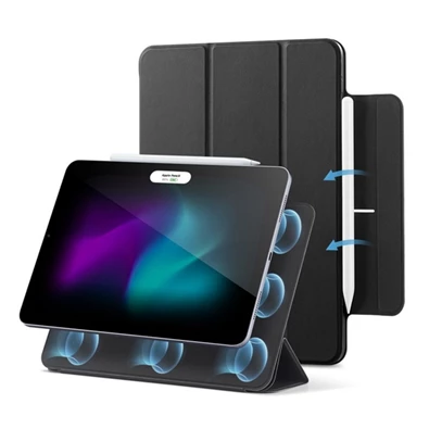 ESR GP-158500 iPad Pro 13 (2024) fekete bőr hatású oldalra nyíló tok