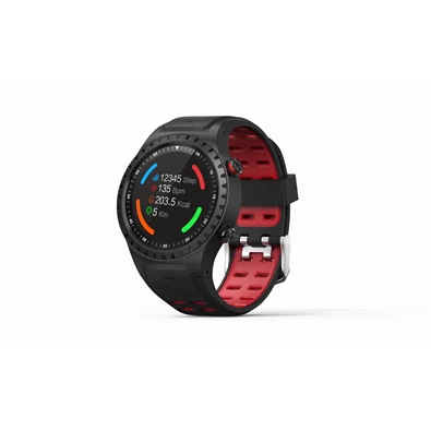 EVOLVEO SportWatch M1S GPS-es fekete/piros okos sportóra